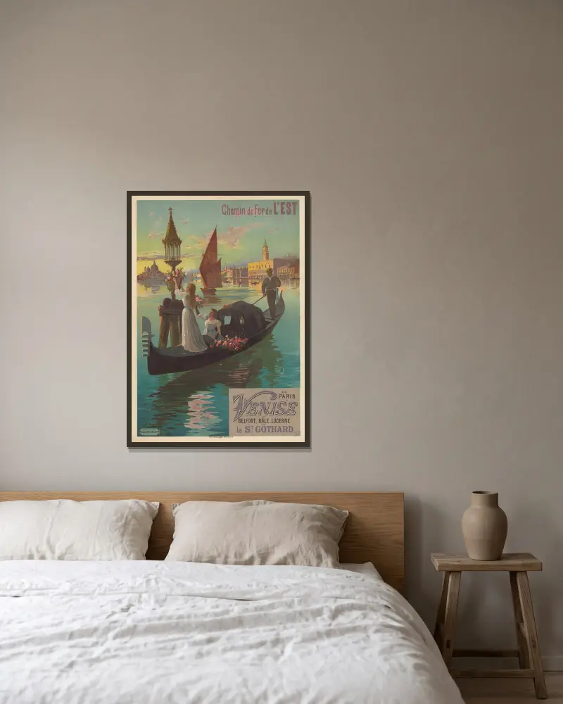 Järnvägen Est. Från Paris till Venedig via Belfort, Basel, Luzern och St Gotthard av Frederic Hugo d’Alési inramad på en vägg
