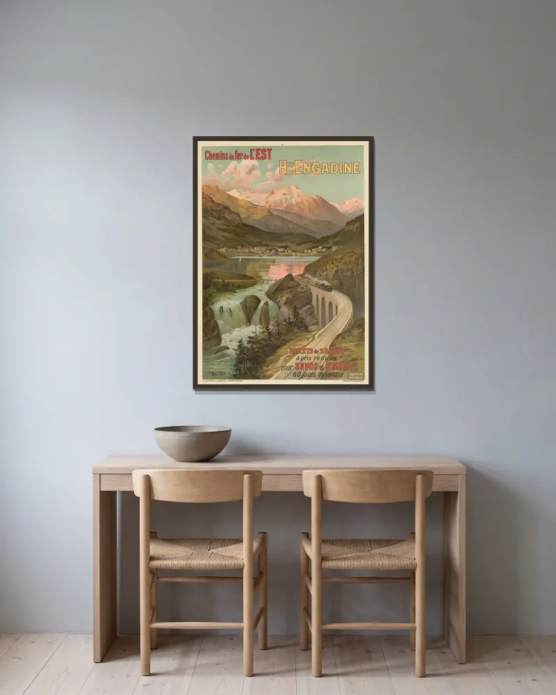 Chemins de fer de l’Est Haute Engadine von Frederic Hugo d’Alési gerahmt an einer Wand
