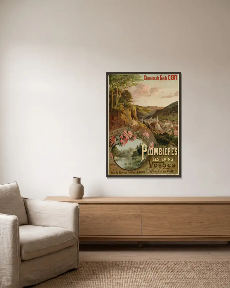 Chemins de fer de l’Est ; Plombières les Bains von Frederic Hugo d’Alési gerahmt an einer Wand