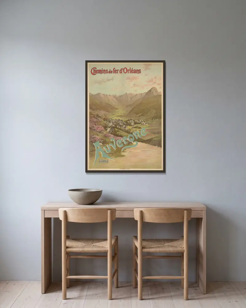 Chemins de Fer d’Orléans. Auvergne. Le Mont-Dore von Frederic Hugo d’Alési gerahmt an einer Wand