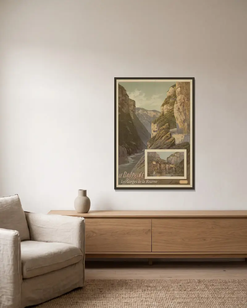 Le Dauphiné. Les Gorges de La Bourne von Frederic Hugo d’Alési gerahmt an einer Wand