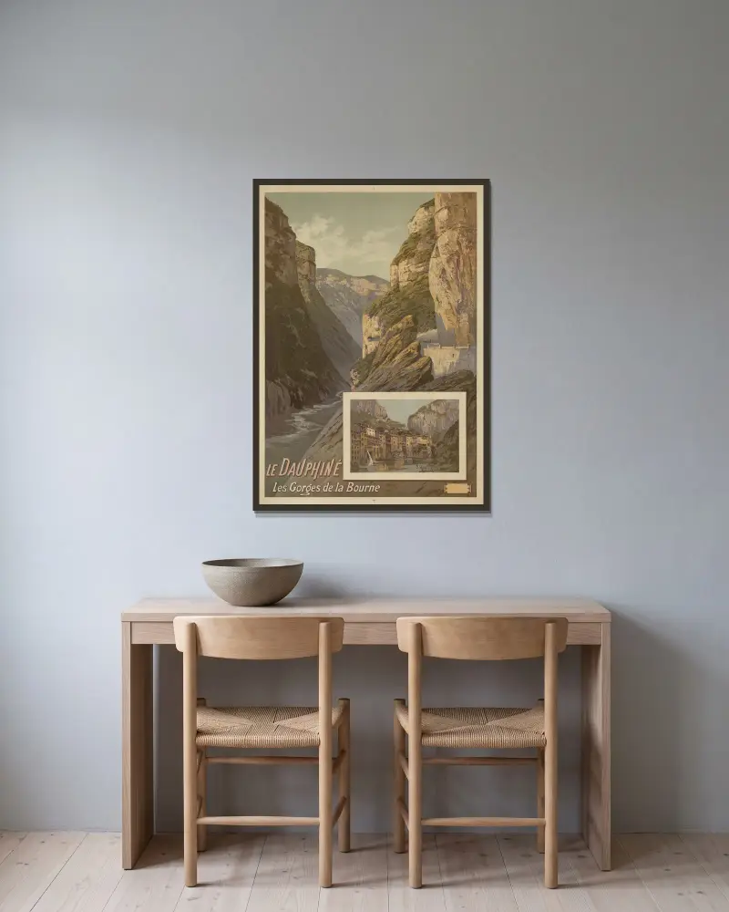 Le Dauphiné. Les Gorges de La Bourne von Frederic Hugo d’Alési gerahmt an einer Wand
