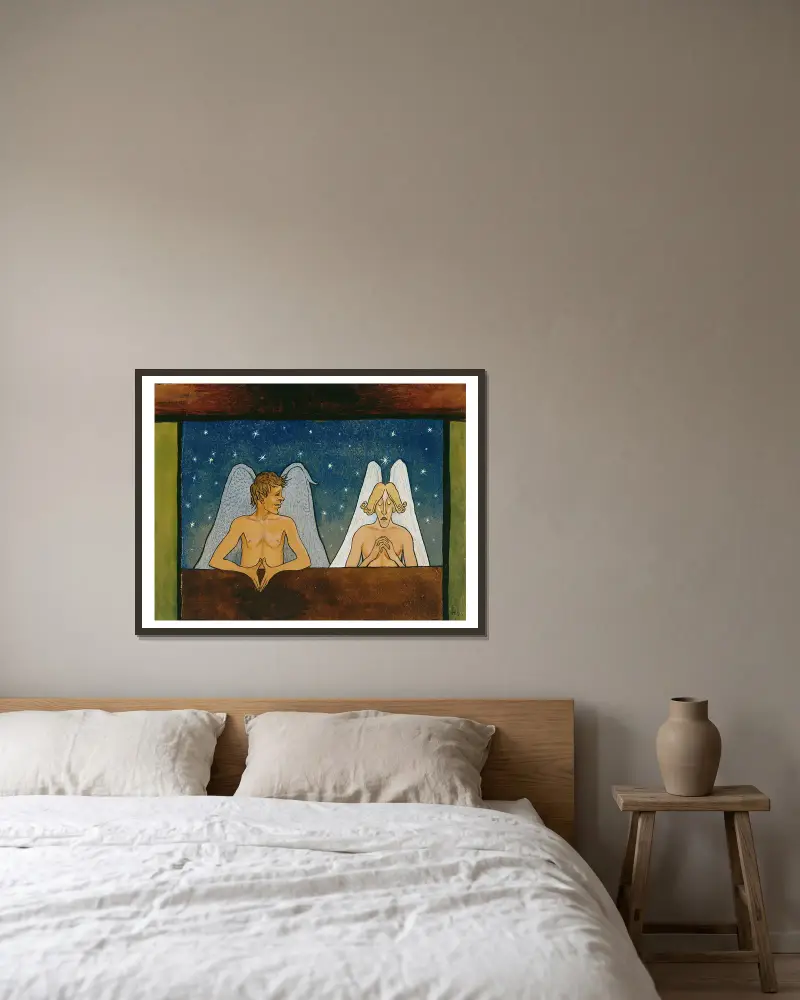 Hingebung von Hugo Simberg gerahmt an einer Wand