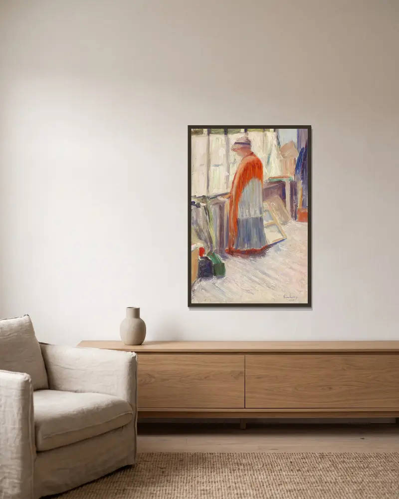 Im Atelier von Hugo Simberg gerahmt an einer Wand