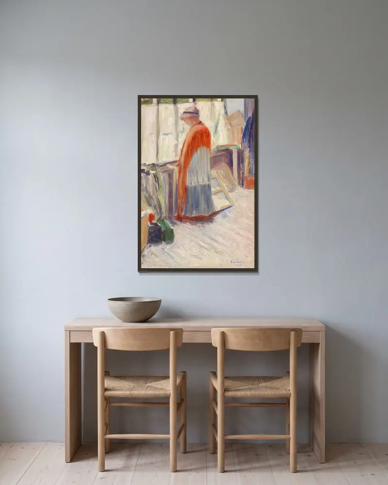 Im Atelier von Hugo Simberg gerahmt an einer Wand