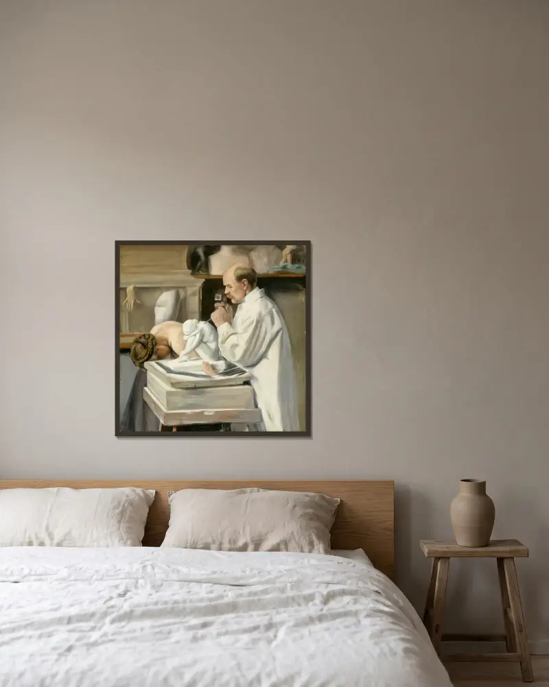 Portrait Of Viktor Malmberg av Hugo Simberg inramad på en vägg
