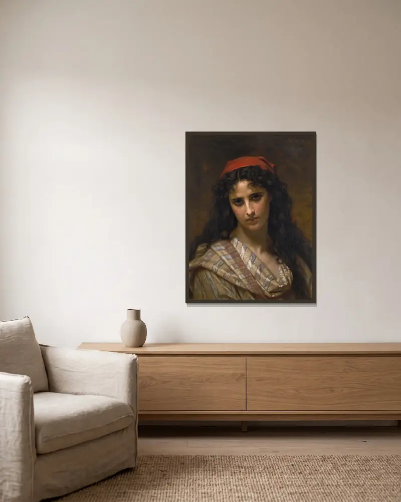 A rare beauty av Hugues Merle inramad på en vägg