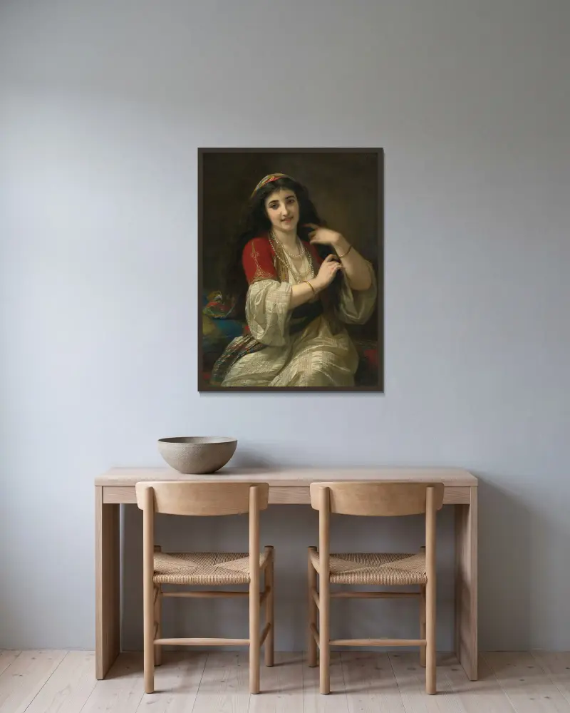 A Turkish Beauty av Hugues Merle inramad på en vägg