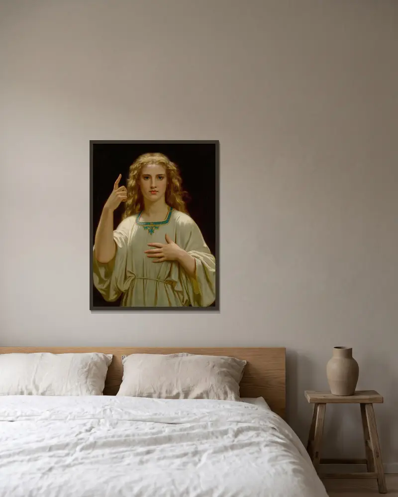 Pensez À Dieu av Hugues Merle inramad på en vägg