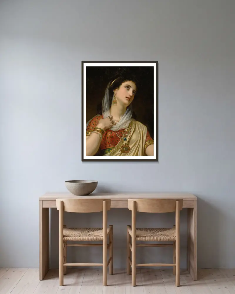 Königin Esther von Hugues Merle gerahmt an einer Wand