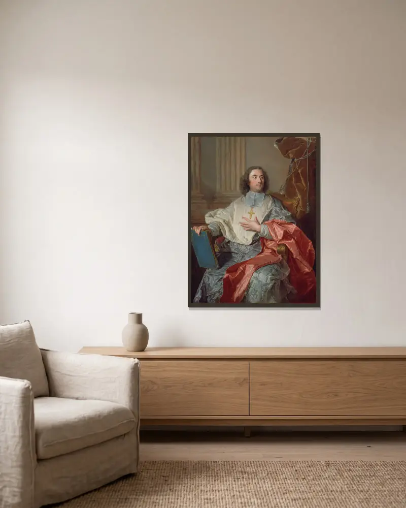 Charles de Saint-Albin, ärkebiskop av Cambrai av Hyacinthe Rigaud inramad på en vägg