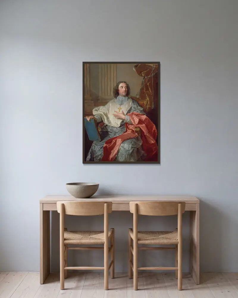 Charles de Saint-Albin, ärkebiskop av Cambrai av Hyacinthe Rigaud inramad på en vägg