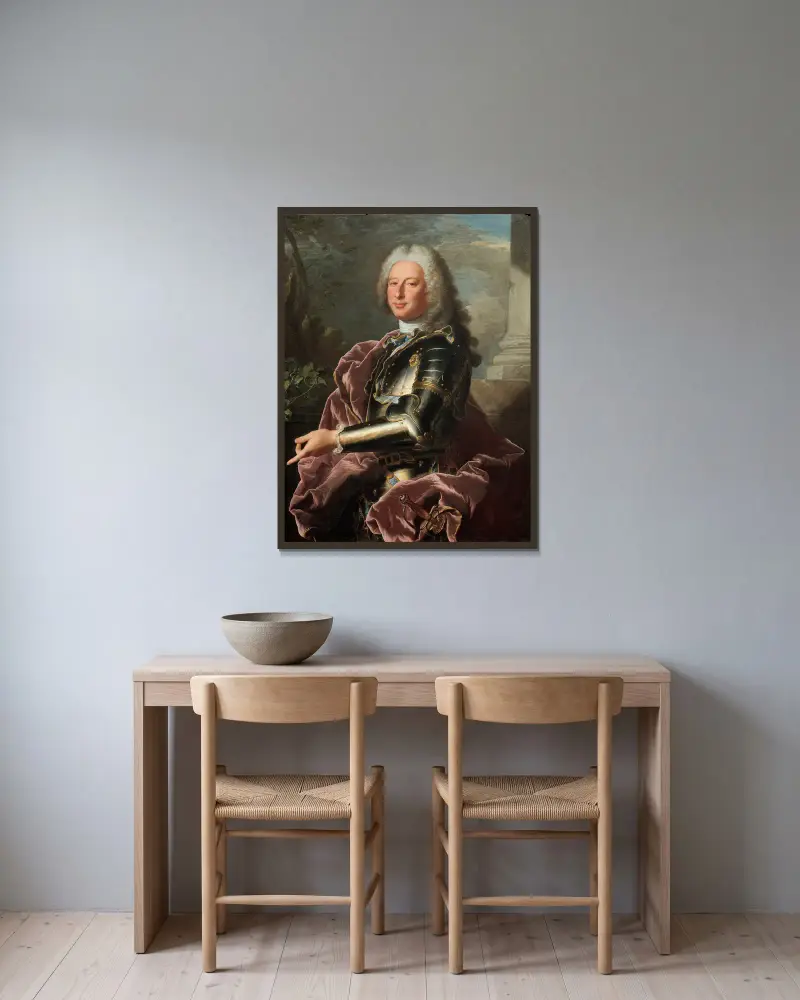 Gio. Francesco II Brignole-Sale av Hyacinthe Rigaud inramad på en vägg