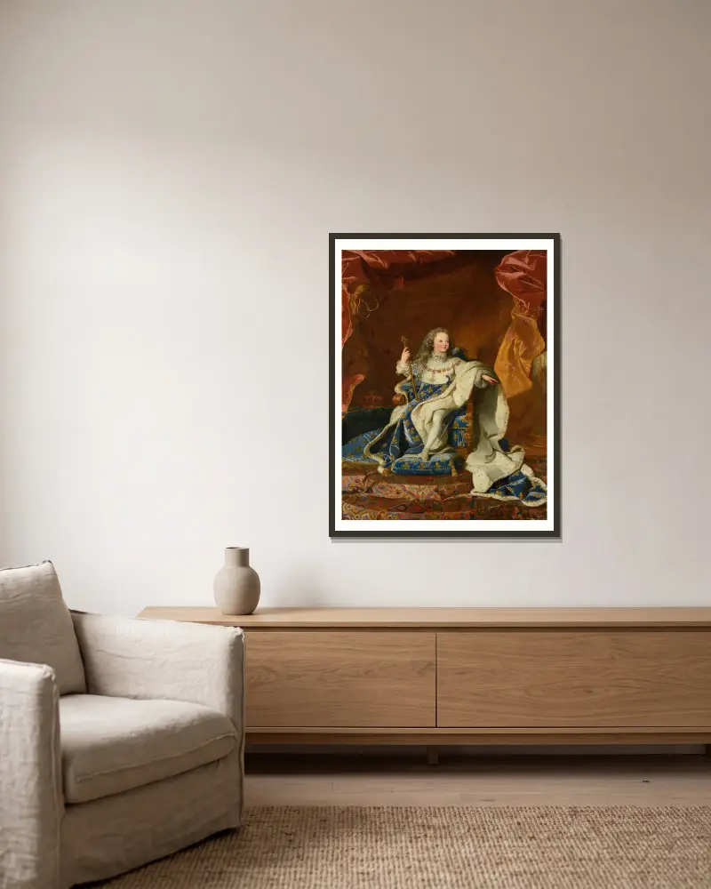 Ludwik XV, król Francji i Nawarry, Hyacinthe Rigaud w ramie na ścianie