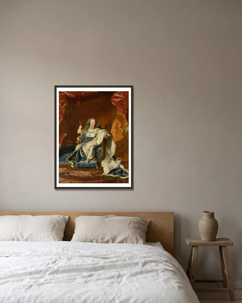 Ludwik XV, król Francji i Nawarry, Hyacinthe Rigaud w ramie na ścianie