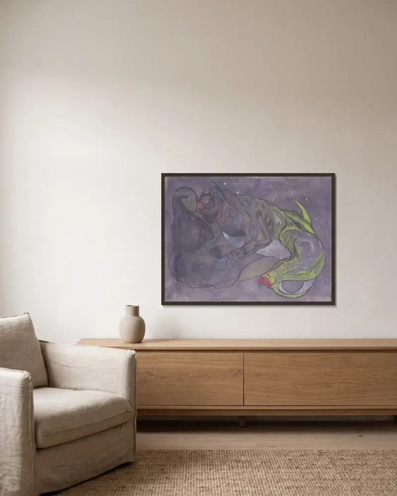 Chameleo, from the series; ‘Astronomical compositions’ av Stanisław Ignacy Witkiewicz inramad på en vägg
