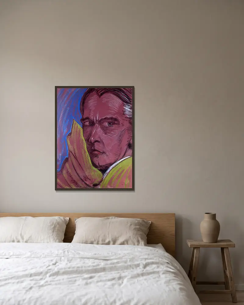 Autoportret, Stanisław Ignacy Witkiewicz w ramie na ścianie