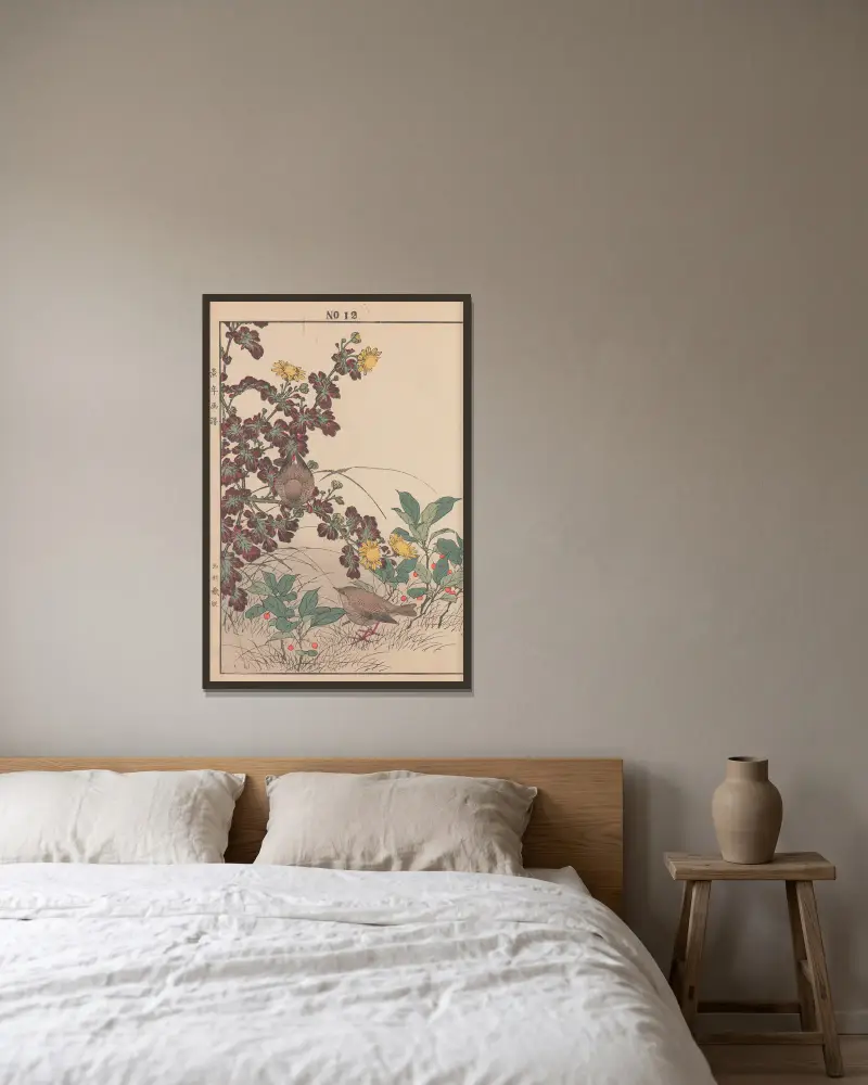 Keinen kachō gafu Pl. 135 von Imao Keinen gerahmt an einer Wand