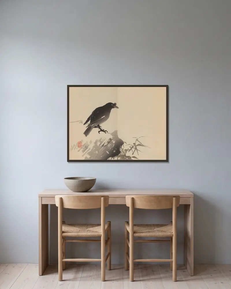 Keinen Shūgajō, Tafel 65 von Imao Keinen gerahmt an einer Wand