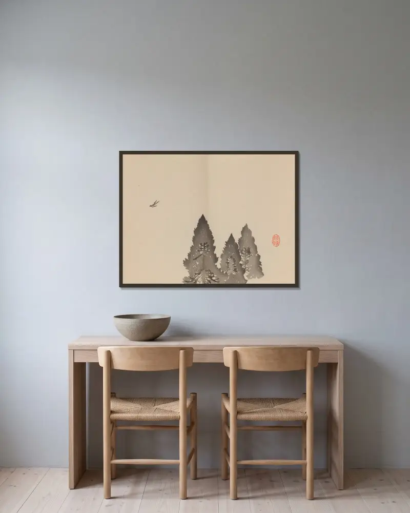 Keinen shūgajō Pl. 70 von Imao Keinen gerahmt an einer Wand