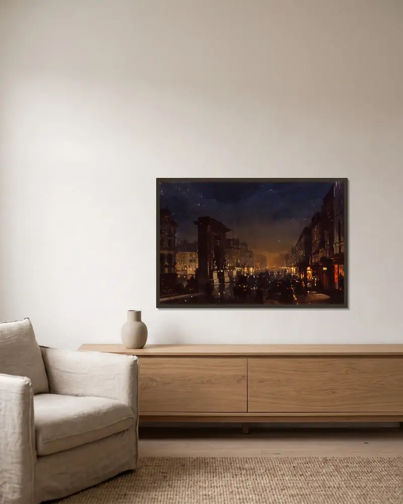 Boulevard et Porte Saint Denis von Ippolito Caffi gerahmt an einer Wand