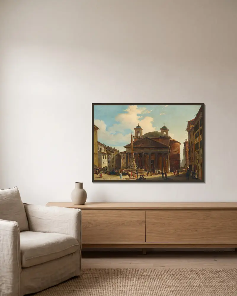 Rom, Pantheon von Ippolito Caffi gerahmt an einer Wand