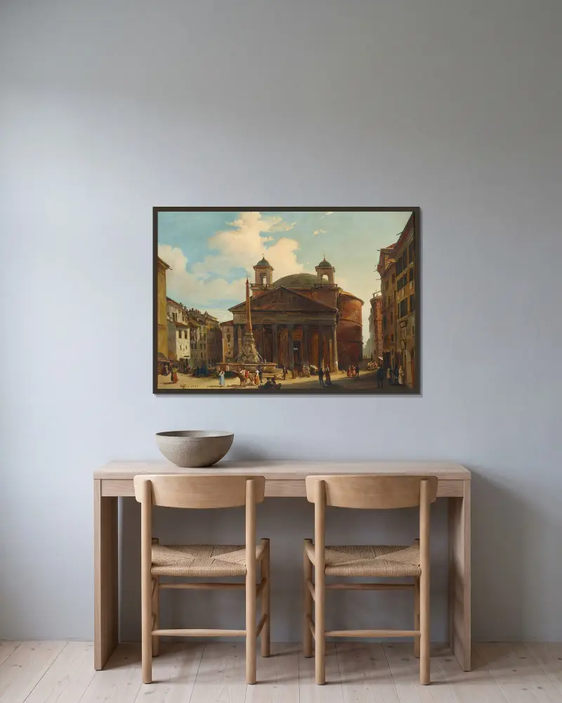 Rom, Pantheon von Ippolito Caffi gerahmt an einer Wand