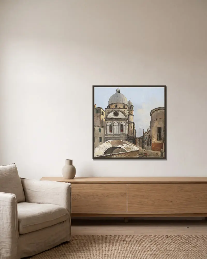 Santa Maria dei Miracoli und Santa Maria Nova von Ippolito Caffi gerahmt an einer Wand