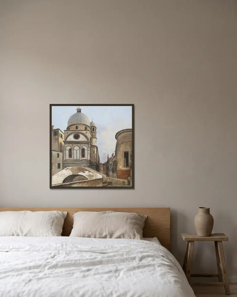 Santa Maria dei Miracoli und Santa Maria Nova von Ippolito Caffi gerahmt an einer Wand