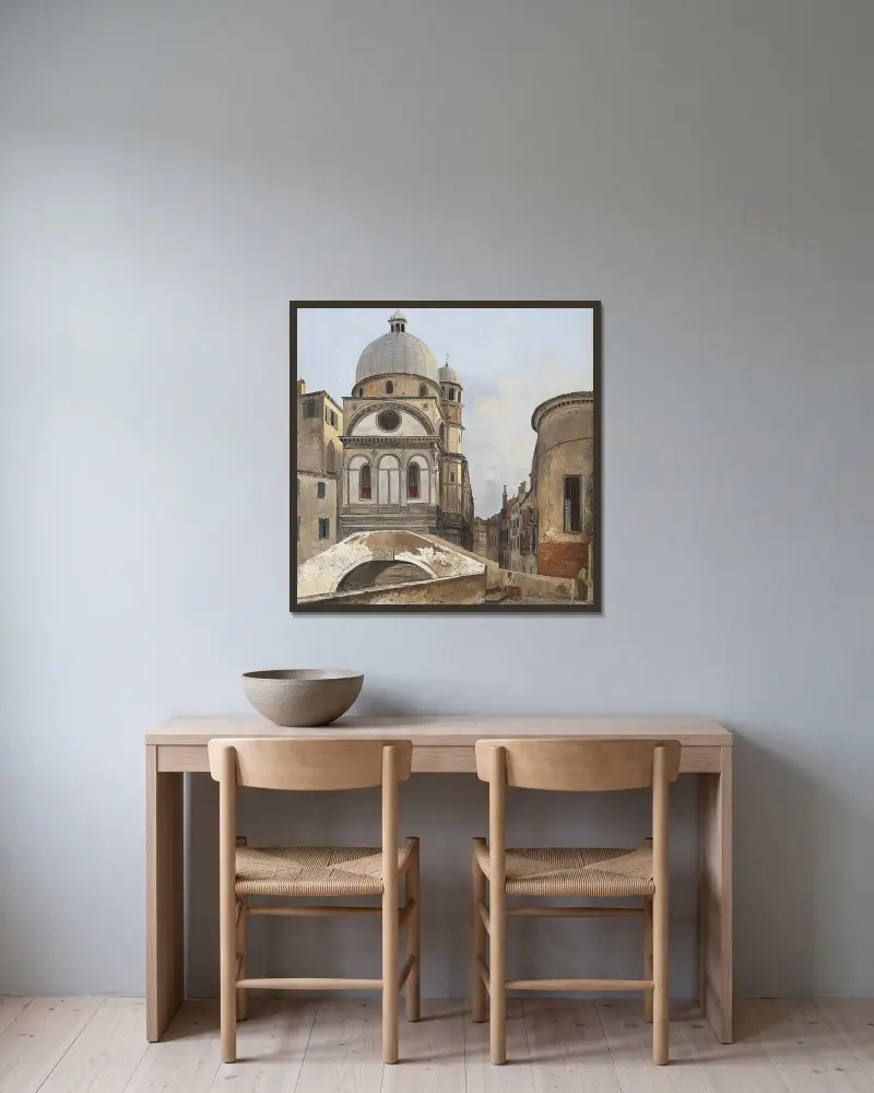 Santa Maria dei Miracoli und Santa Maria Nova von Ippolito Caffi gerahmt an einer Wand