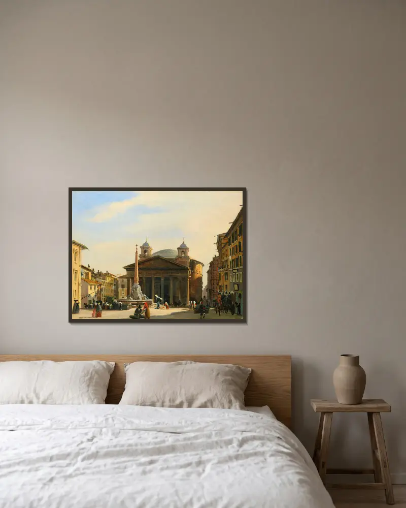 Das Pantheon in Rom von Ippolito Caffi gerahmt an einer Wand