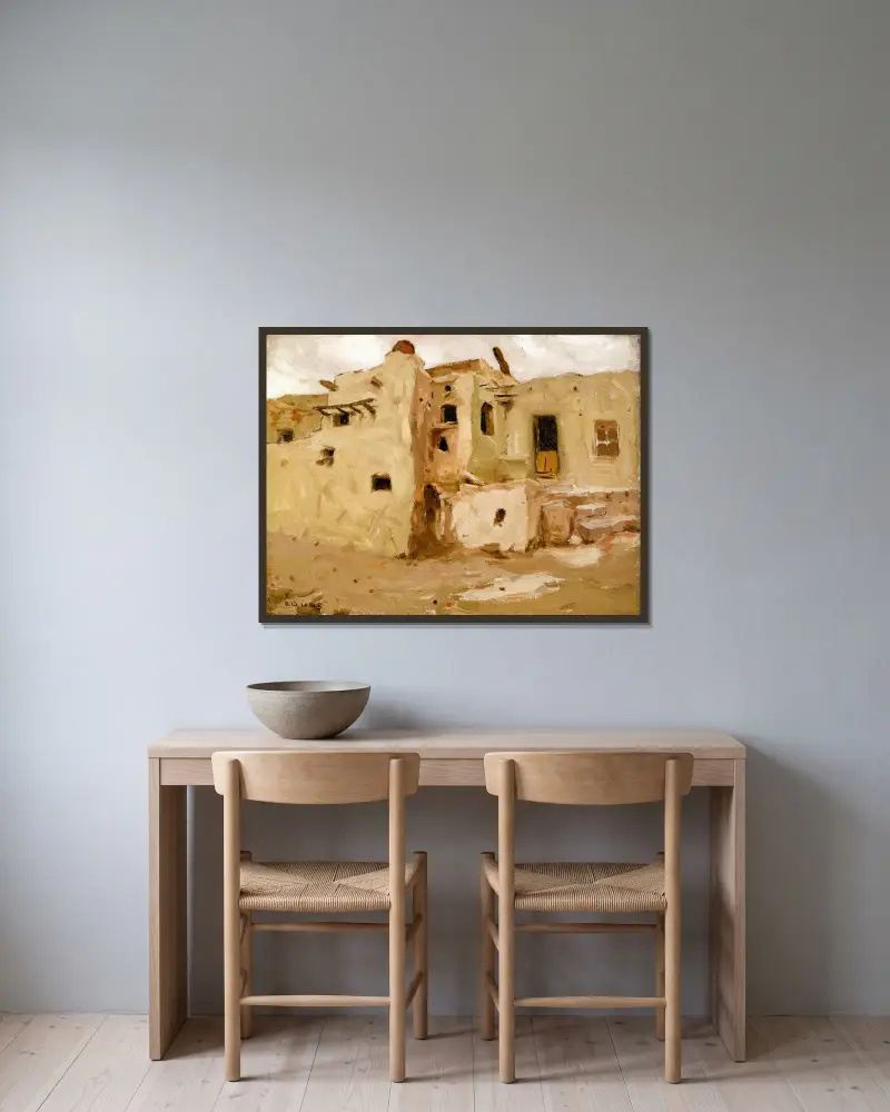 Walpi Pueblo, Eanger Irving Couse w ramie na ścianie