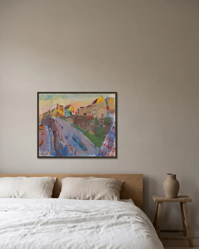 Katarinavägen von Isaac Grünewald gerahmt an einer Wand