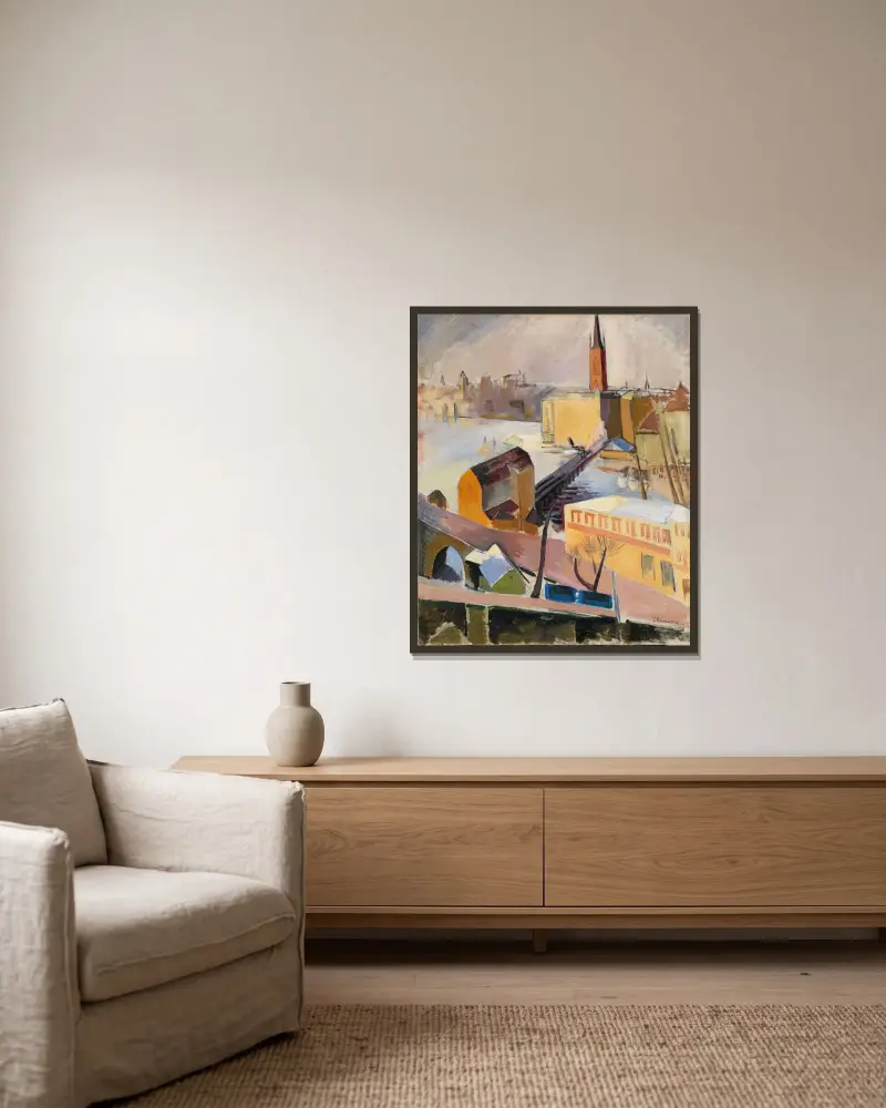 Riddarholmskyrkan von Isaac Grünewald gerahmt an einer Wand