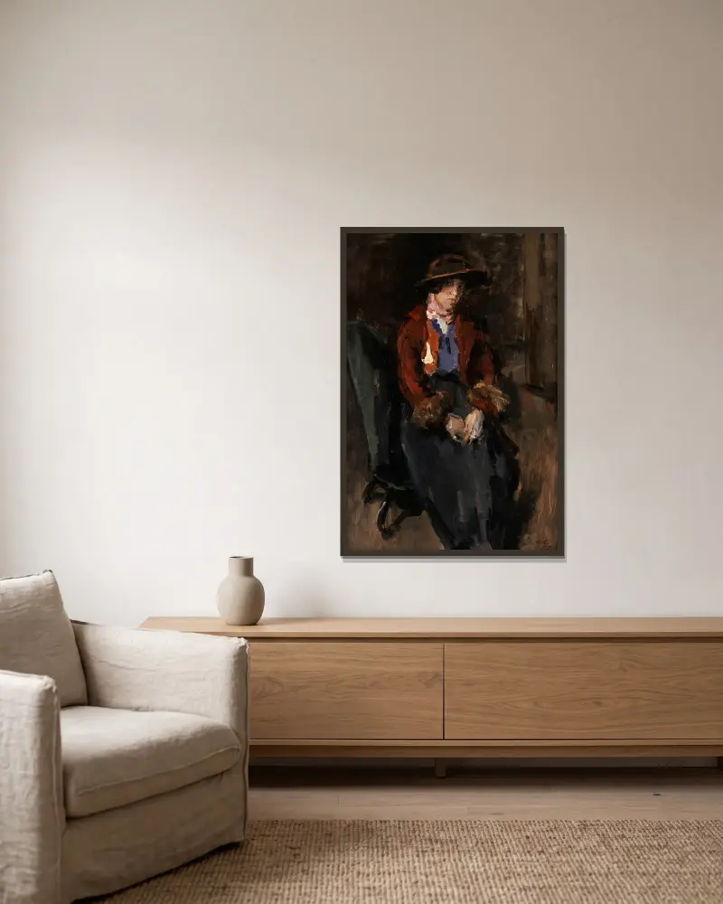 Greet Lobo-Braakensiek as Eliza Doolittle av Isaac Israëls inramad på en vägg