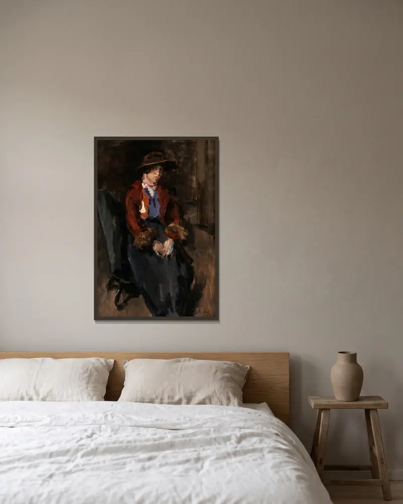 Greet Lobo-Braakensiek as Eliza Doolittle av Isaac Israëls inramad på en vägg