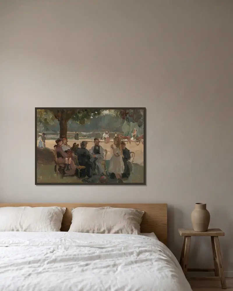 I Bois de Boulogne nära Paris av Isaac Israëls inramad på en vägg