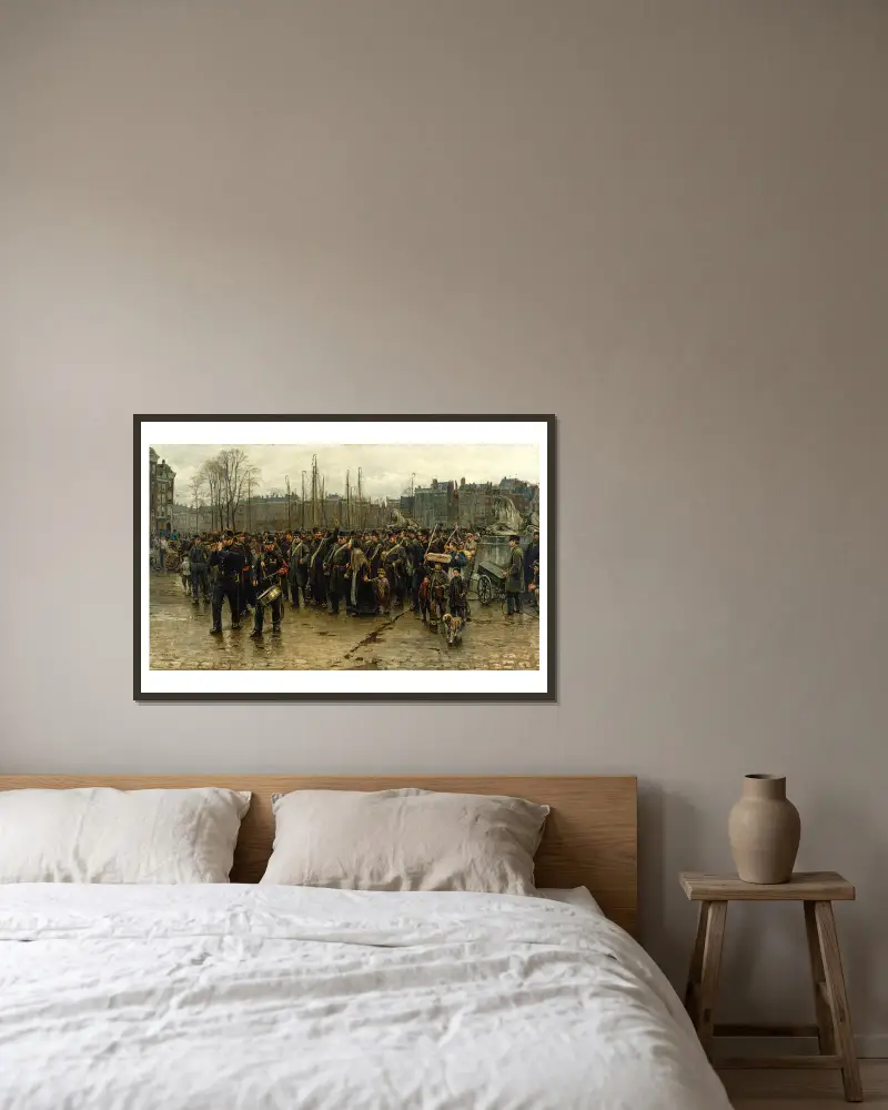 Transport of colonial soldiers av Isaac Israëls inramad på en vägg