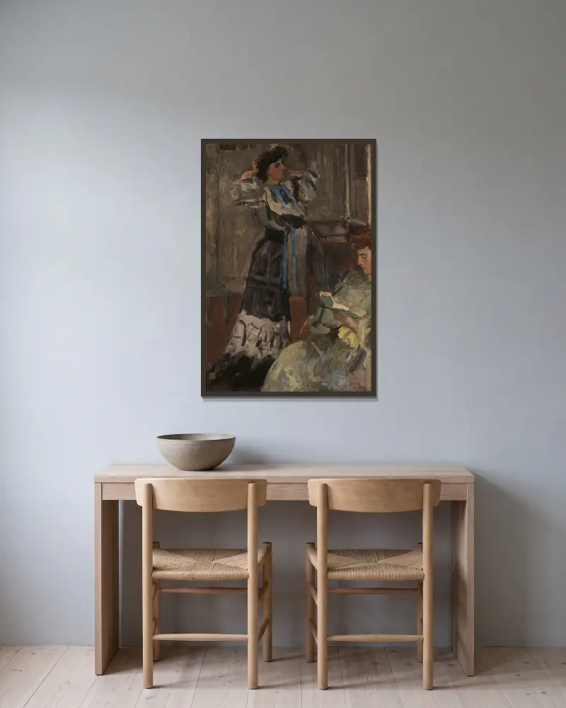 Zwei Frauen im Interieur av Isaac Israëls inramad på en vägg