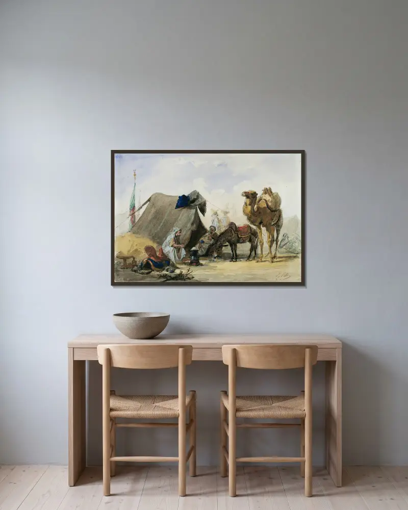 An Arab Encampment av Isidore Pils inramad på en vägg