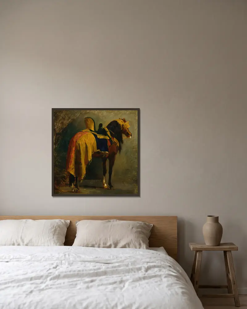 Horse caparisoned av Isidore Pils inramad på en vägg