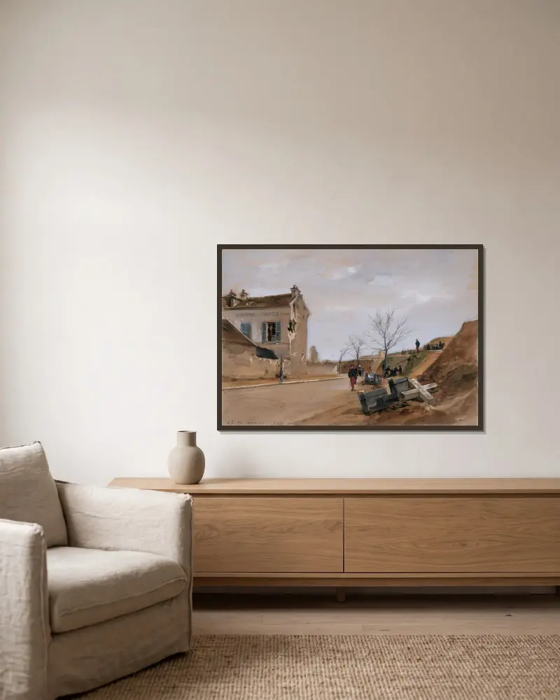 Le Point du Jour, février 1871. av Isidore Pils inramad på en vägg