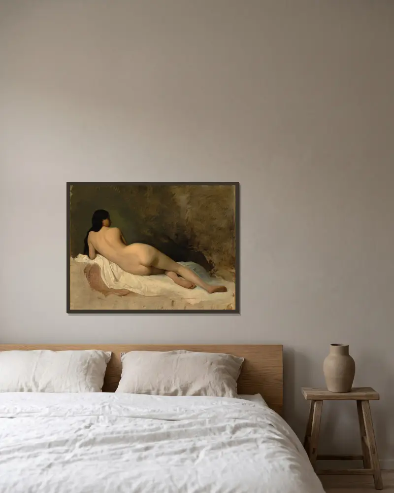 Study of a Reclining Nude av Isidore Pils inramad på en vägg