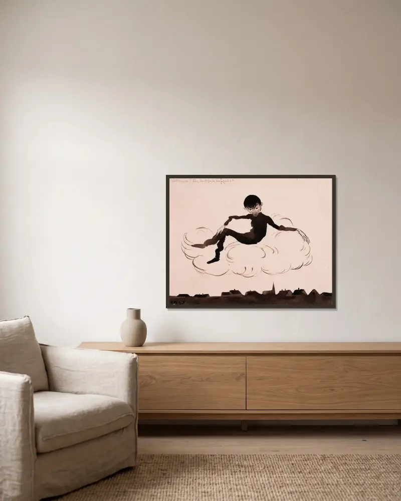 Self Portrait on a Cloud, Ivar Arosenius w ramie na ścianie