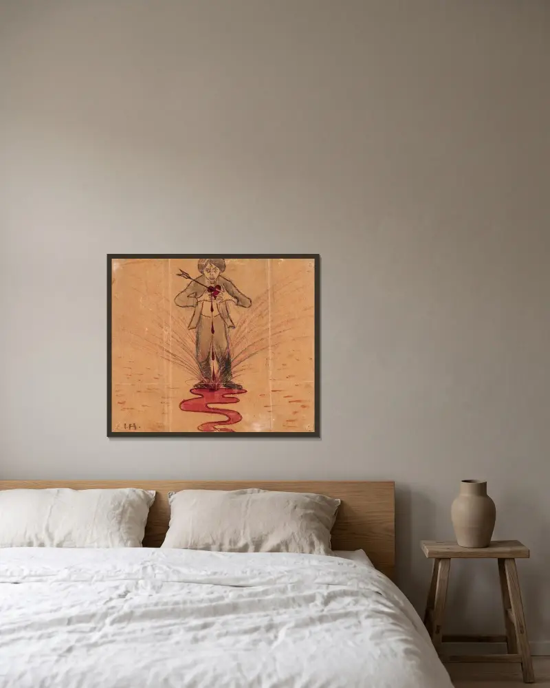 Self Portrait with Arrow in Bleeding Heart, Ivar Arosenius w ramie na ścianie