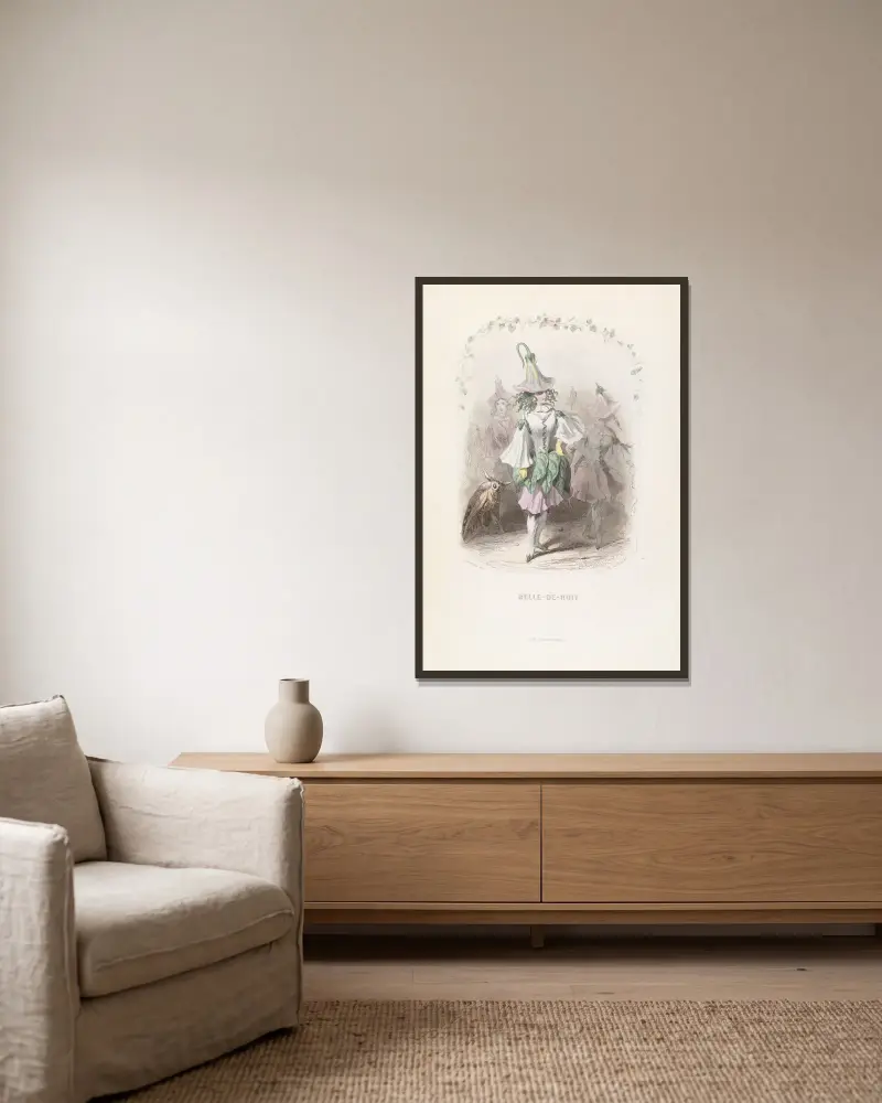 Wunderblume von J. J. Grandville gerahmt an einer Wand
