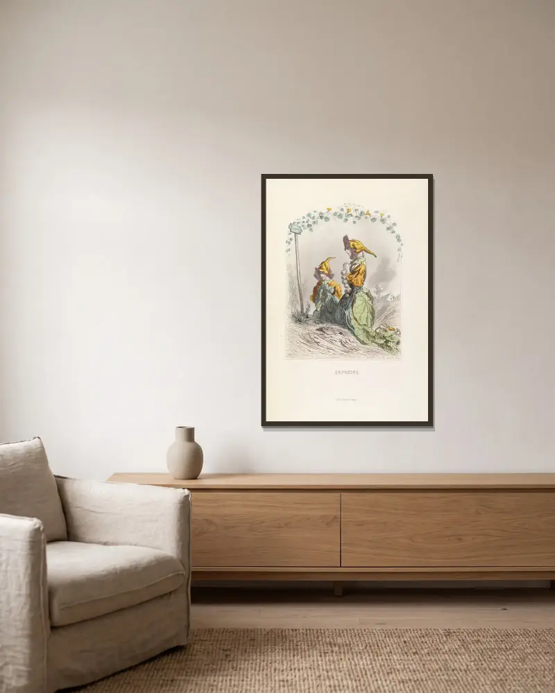 Capucine von J. J. Grandville gerahmt an einer Wand