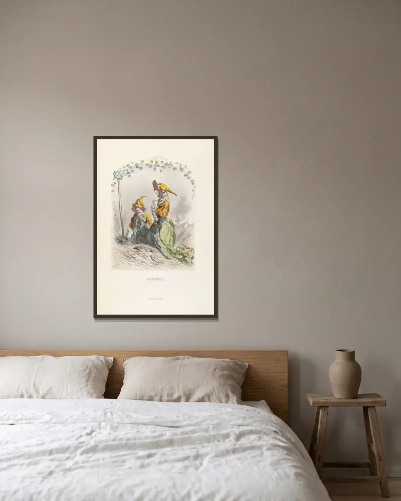 Capucine von J. J. Grandville gerahmt an einer Wand
