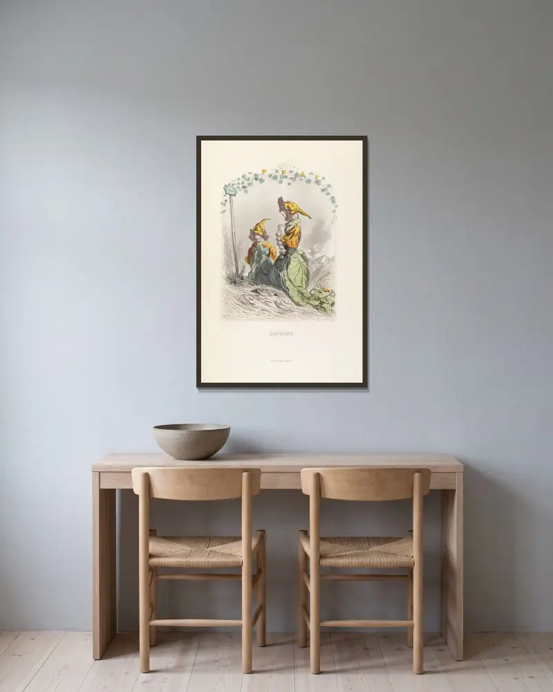 Capucine von J. J. Grandville gerahmt an einer Wand