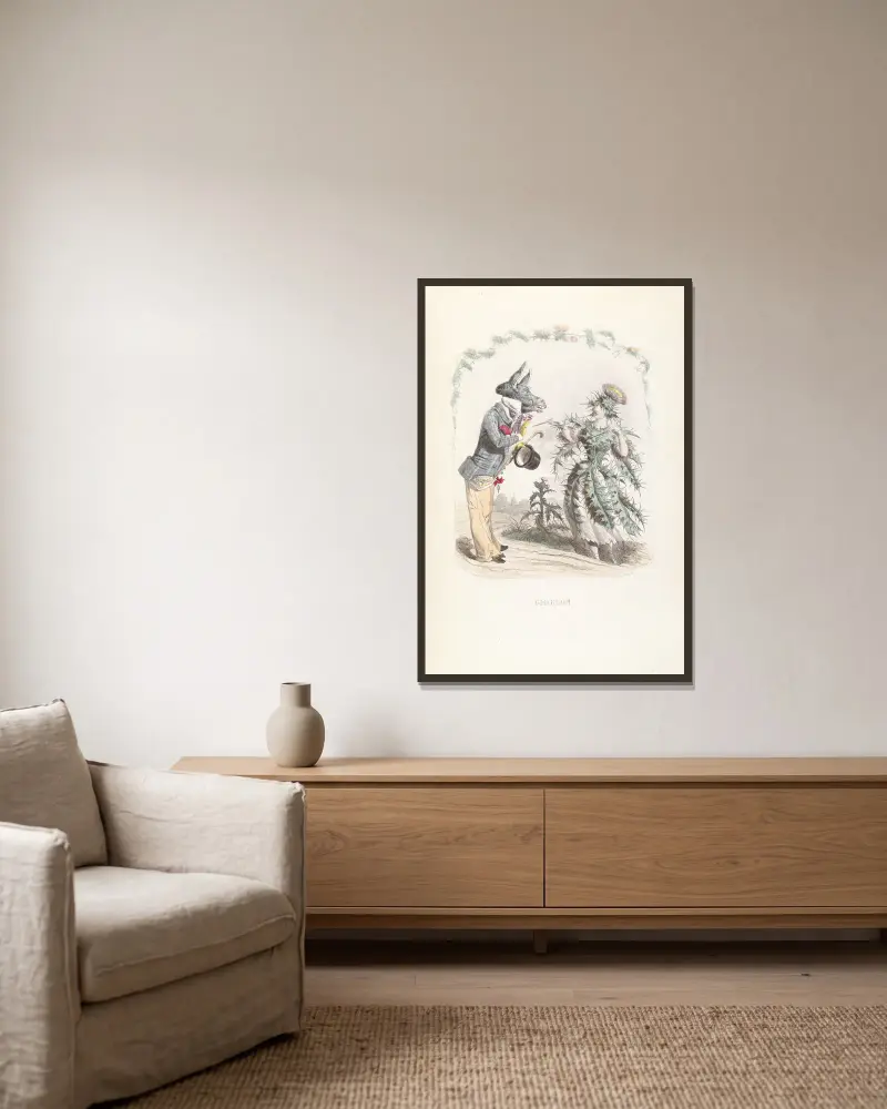 Ghardon von J. J. Grandville gerahmt an einer Wand